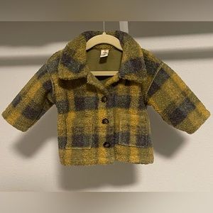 Plush Fleece Plaid Button Down Jacket / Shacket
